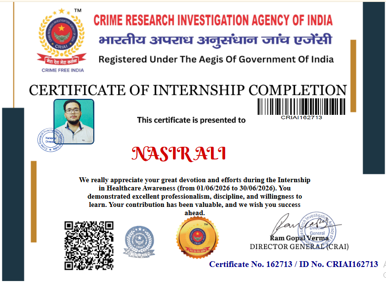 CRIAI Intern Successfully Completes Healthcare Awareness Internship